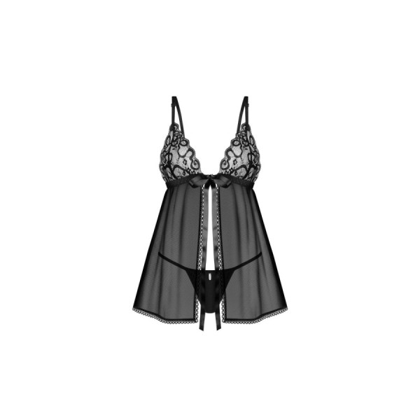 Blomentis babydoll et String - Noire